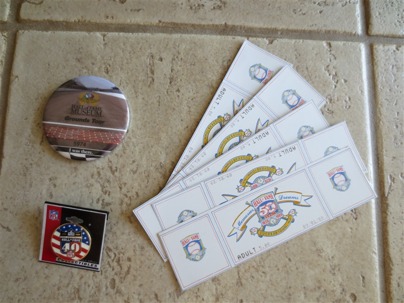 Baseball Hall of Fame Museum Pins and Tickets