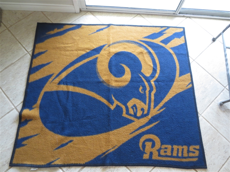 Vintage Los Angeles Rams Football Blanket by Biederlack  4' x 4'