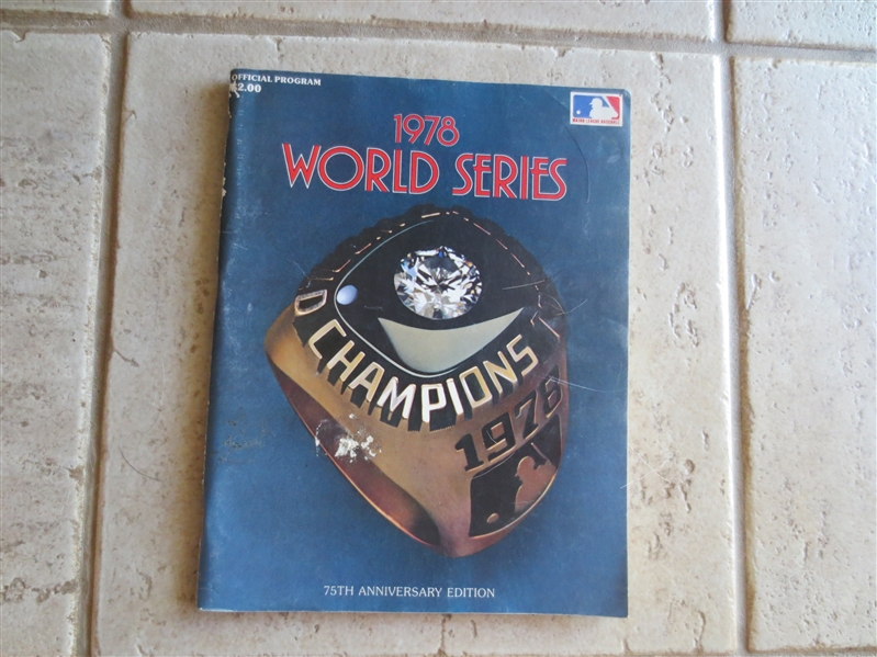 1978 World Series Baseball Unscored Program  Los Angeles Dodgers vs. New York Yankees