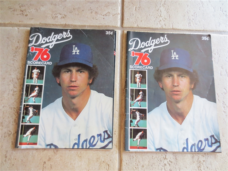 (2) 1976 Los Angeles Dodgers Baseball Programs---vs. Cubs and Phillies