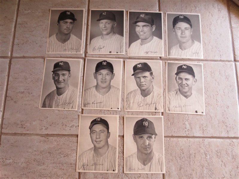 (10) different 1950 New York Yankees Picture Pack Baseball Photo Cards including Allie Reynolds
