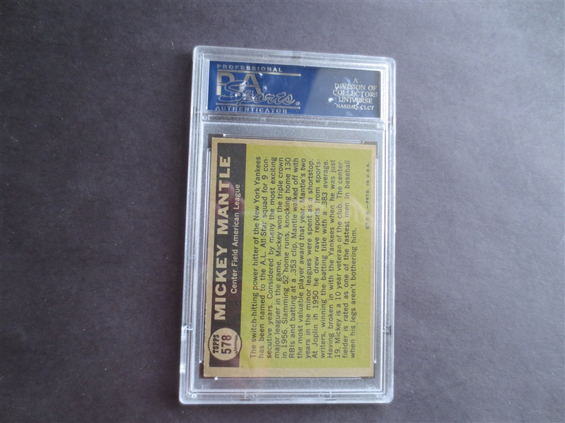 1961 Topps Mickey Mantle All Star PSA 6.5 ex-mt+ baseball card #578