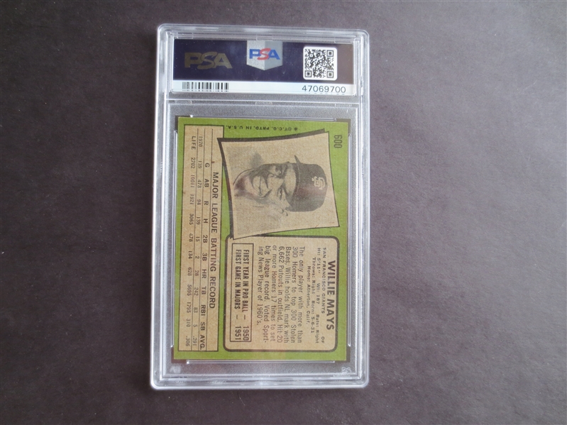 1971 Topps Willie Mays PSA 6 ex-mt baseball card #600