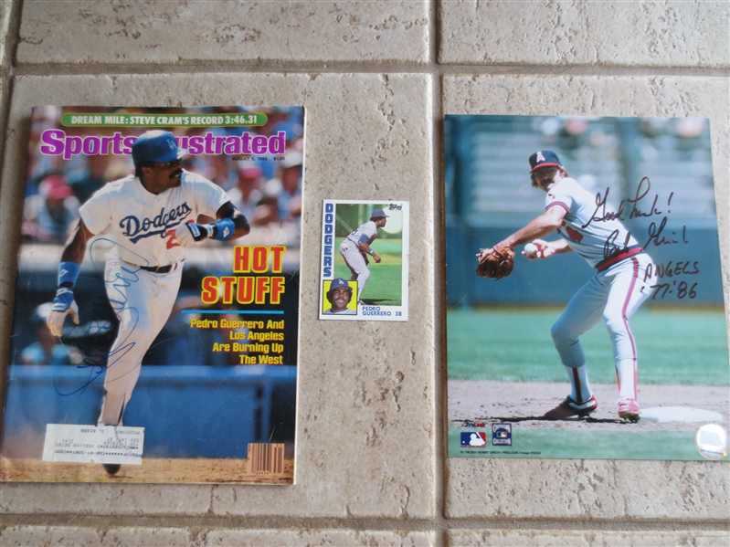 Autographed Pedro Guerrero Sports Illustrated and Bobby Grich Photo