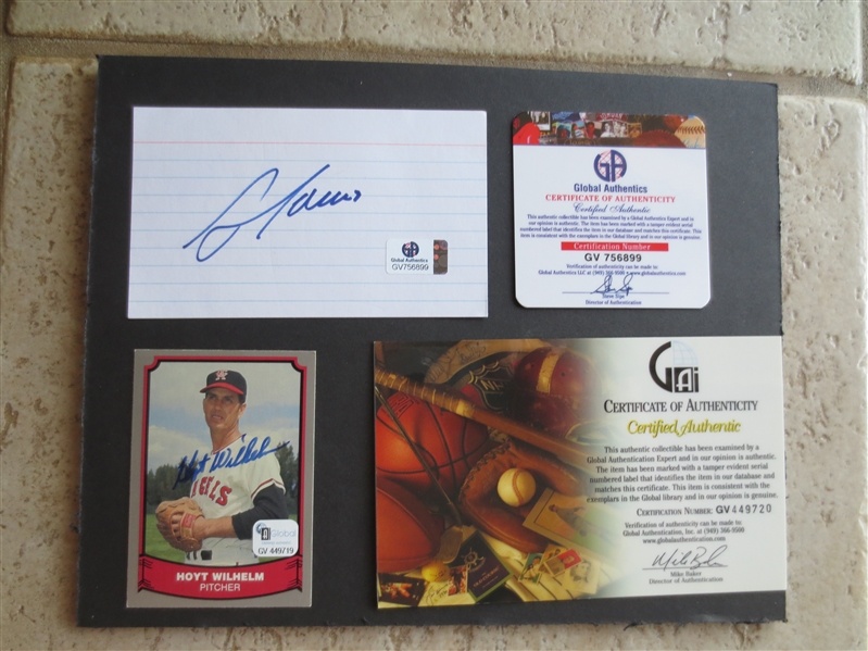 Autographed items of Hoyt Wilhelm, Jose Canseco, Don Zimmer, Fred Lynn, Jim Campanis, Tommy Davis