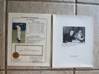 Autographed Joe DiMaggio Photo with Certification from Notary and Certified Autographs, Ltd.