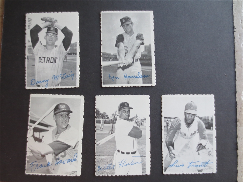 (5) different 1969 Topps Deckle Edge Star Baseball Cards