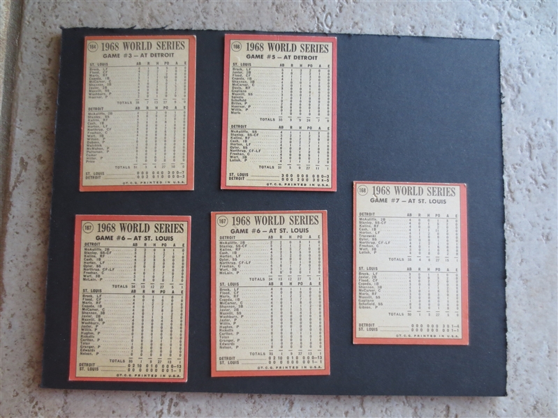 (5) 1969 Topps Sporting News World Series Baseball Cards