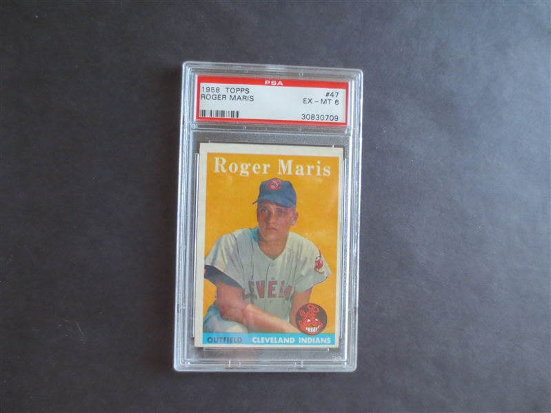 1958 Topps Roger Maris Rookie PSA 6 ex-mt baseball card #47 with no qualifiers