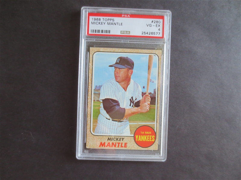 1968 Topps Mickey Mantle PSA 4 vg-ex baseball card #280