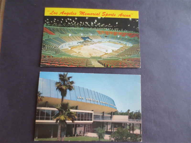 (2) First Year 1959 Postcards of the New L.A. Memorial Sports Arena  Los Angeles Lakers