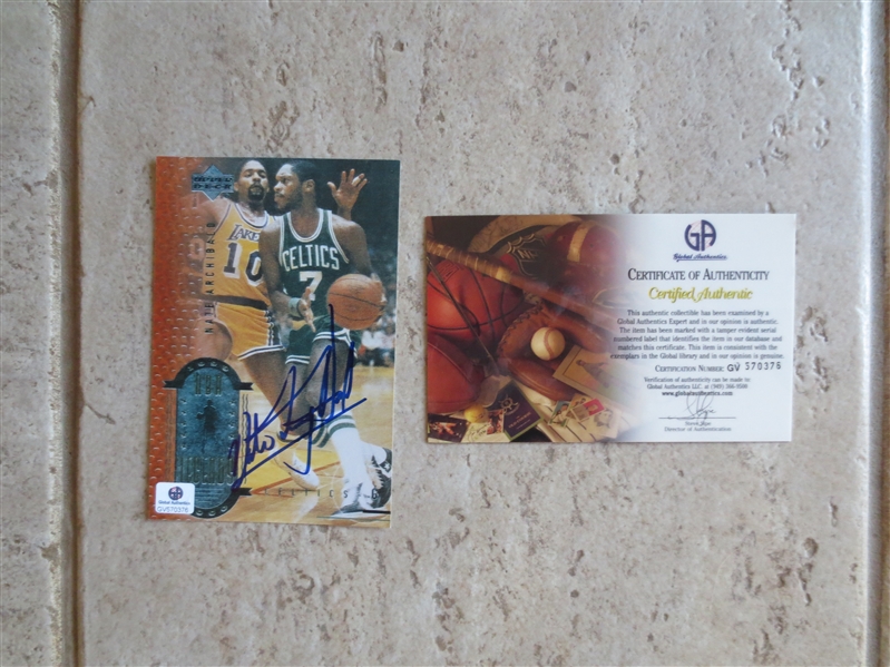 Autographed Nate Archibald Upper Deck Basketball Card with Authentication from Global Authentics