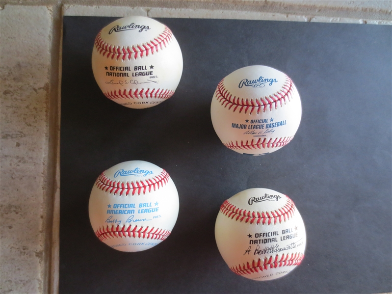 (4) Autographed Superstar Baseballs: Enos Slaughter, Steve Garvey, Dusty Baker, Rollie Fingers