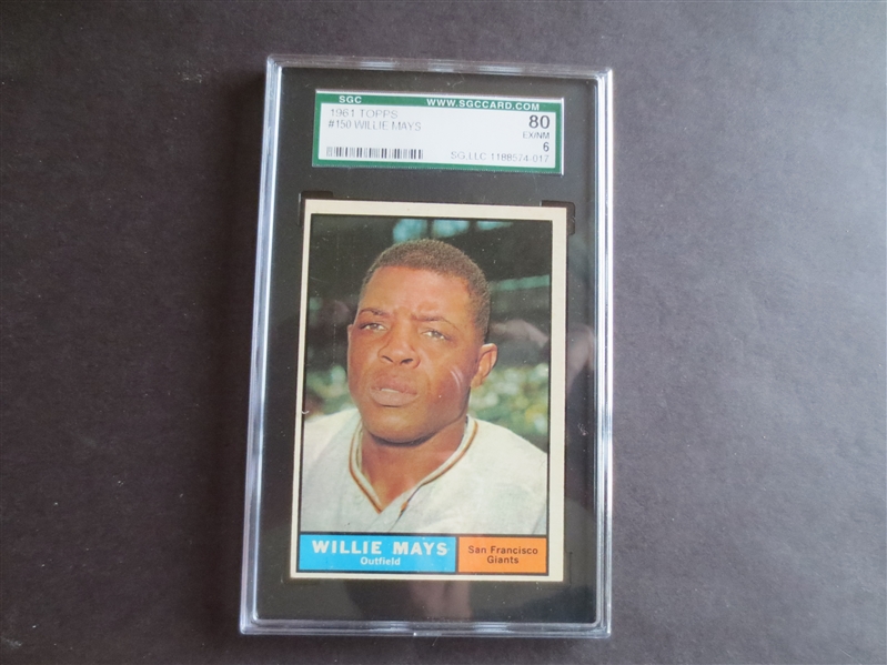 1961 Topps Willie Mays SGC 80 ex-nmt baseball card #150