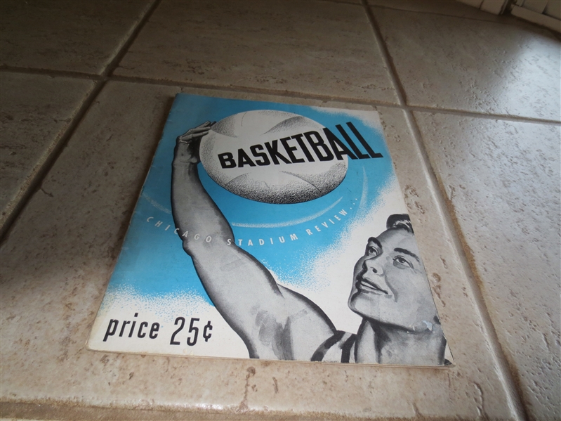 1947-48 Pre-NBA Doubleheader Pro Basketball Program:  BAA St. Louis Bombers at Chicago Stags + Harlem Globetrotters vs. New York Knicks