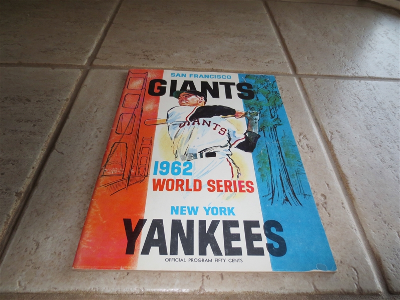 1962 World Series Baseball Program New York Yankees at San Francisco Giants in Very Nice Condtion
