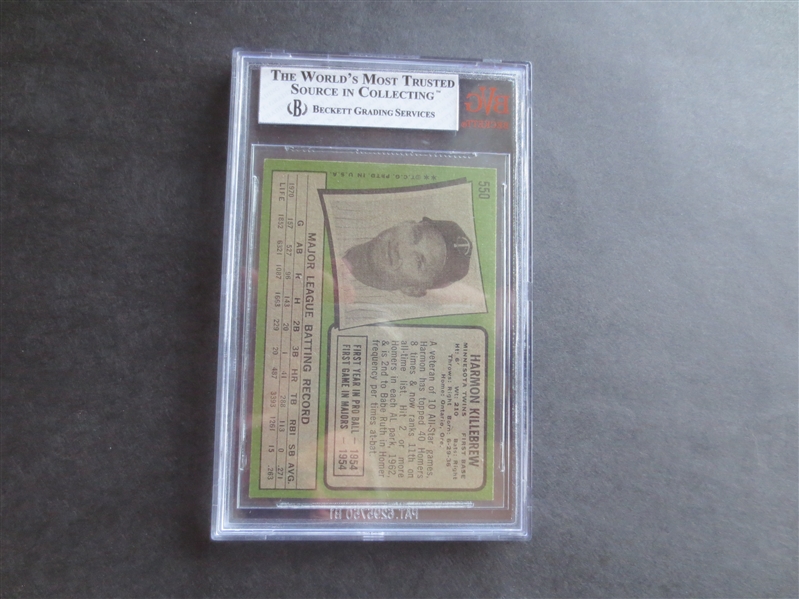 1971 Topps Harmon Killebrew BVG 7 nmt baseball card #550