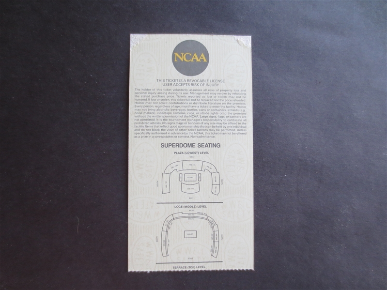 1993 NCAA Basketball Championship Game Ticket--Chris Webber Technical--UNC beats Michigan