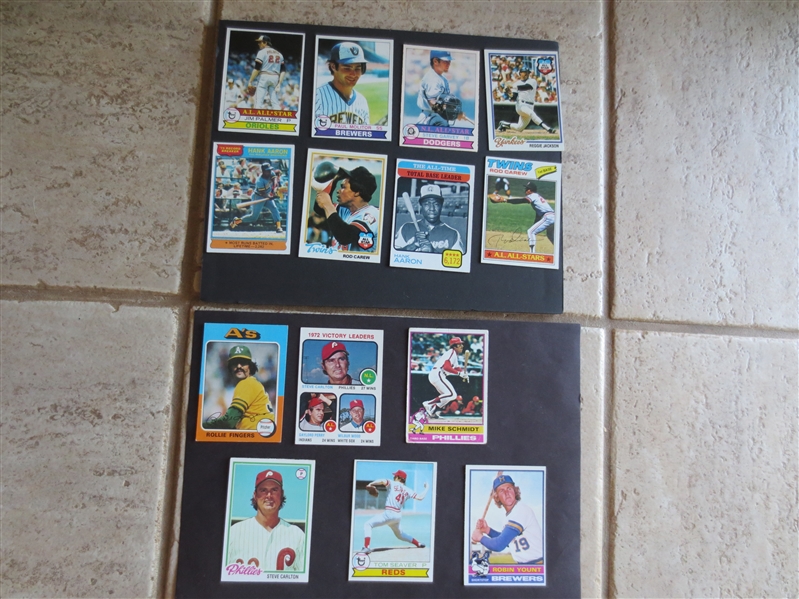 (14) different Topps Superstar Baseball Cards in Very Nice Condition