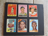 (6) different 1958-66 Topps Superstar Baseball Cards in affordable condition including Mantle, Koufax, and Banks