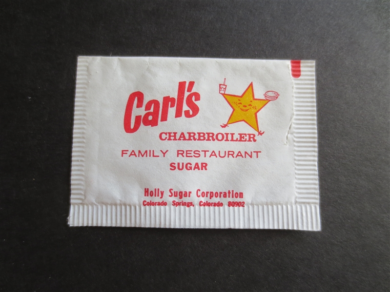 (2) 1960's Carl's Jr. Fast Food Empty Sugar Packets