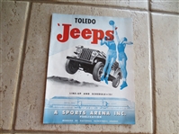 1946-47 Youngstown Bears at Toledo Jeeps NBL Basketball Program---Very RARE!