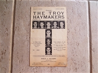 1939 Troy Haymakers ABL American Basketball League Program with Marty Friedman Hall of Famer