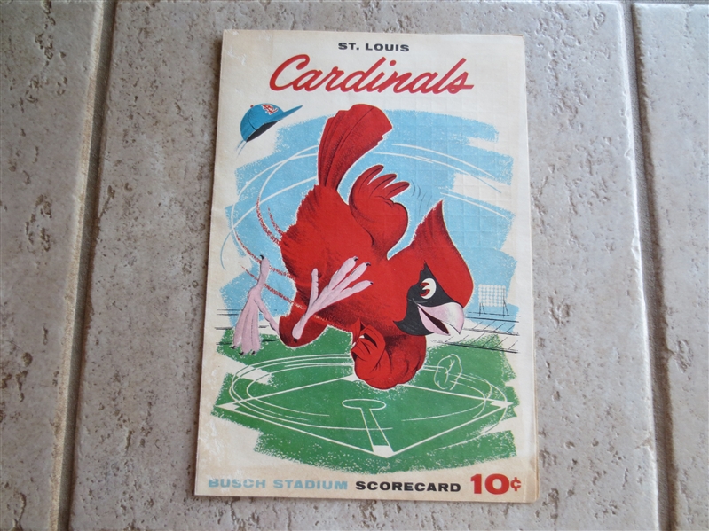 1959 Sandy Koufax Wins Baseball Program---Dodgers at Cardinals