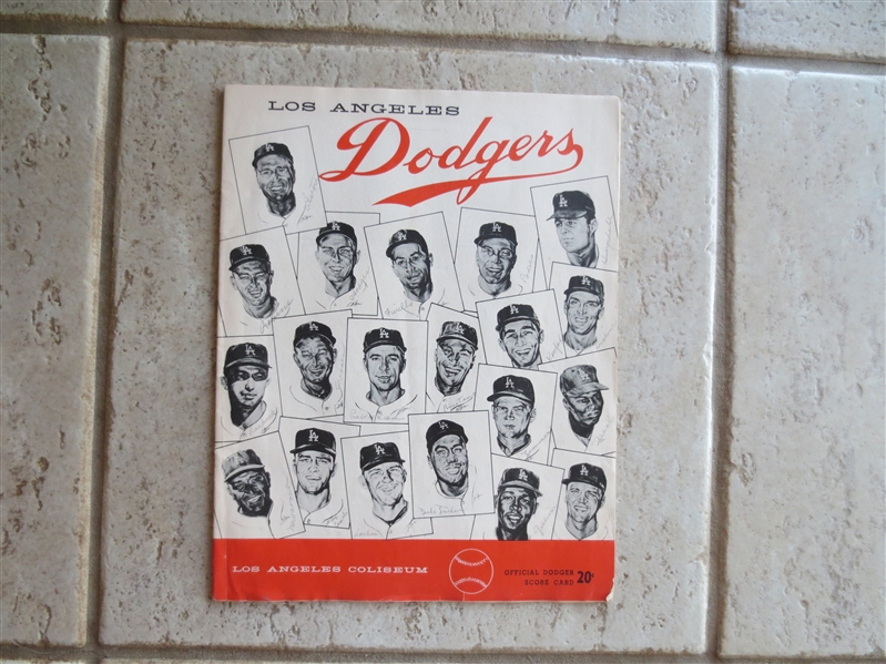 1958 Sandy Koufax Wins Program Braves at Dodgers first Year in Los Angeles