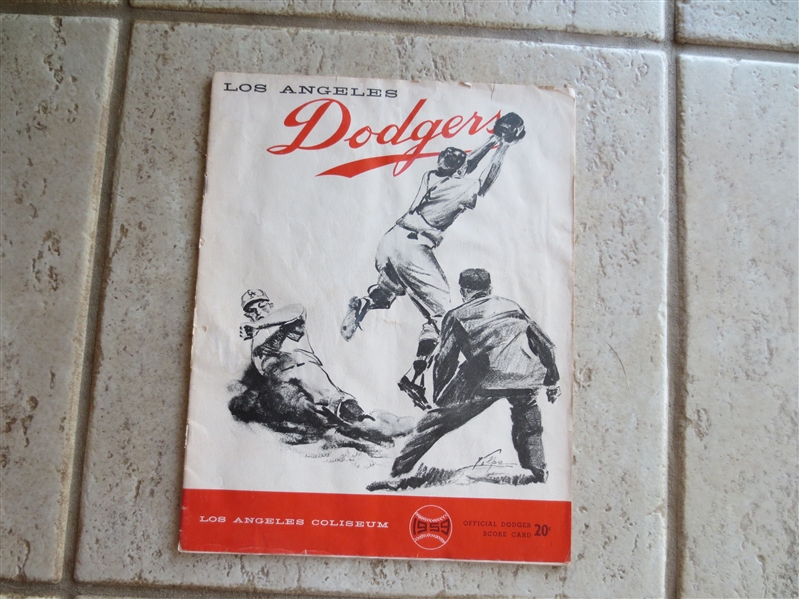 1959 Sandy Koufax Wins Scored Baseball Program Cardinals at Dodgers 