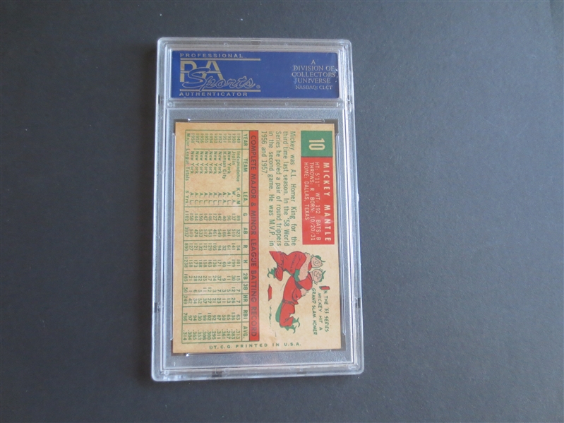 1959 Topps Mickey Mantle PSA 6 ex-mt baseball card #10