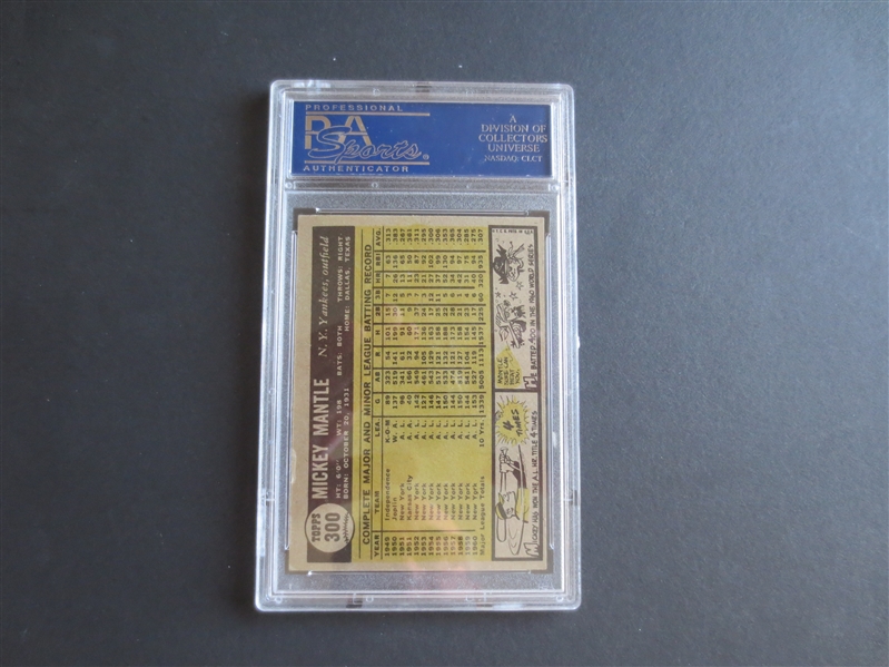 1961 Topps Mickey Mantle PSA 5 Ex Baseball Card #300