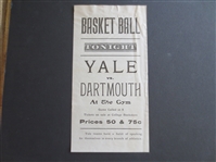 1902-05 Dartmouth at Yale Basketball Handbill 7" x 4"