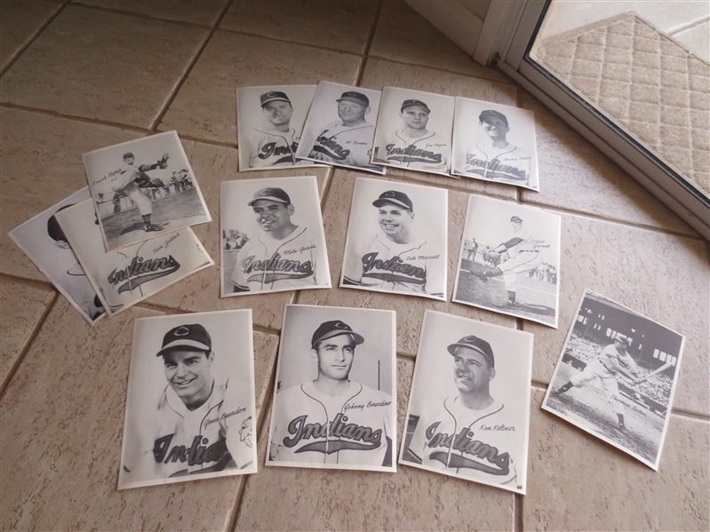 (15) different 1948 (?) Cleveland Indians Team Issued Pictures 6.5 x 9
