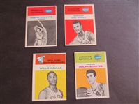 (4) different 1961-62 Fleer Superstar Basketball Cards: Two different Dolph Schayes, Hal Greer and Willie Naulls