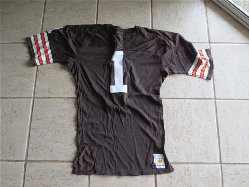 1991 Mike Lansford Cleveland Browns Game Worn Football Jersey MacGregor Sand-Knit  #1