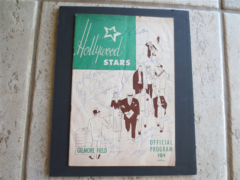 Autographed 1950 Seattle Rainiers PCL Baseball Program at Hollywood Stars with 21 Rainier Signatures  WOW!