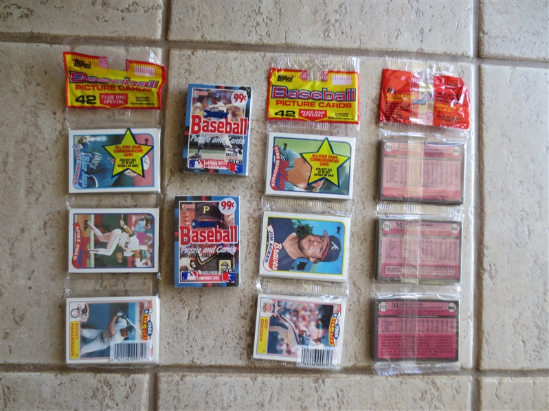 1988 and 1989 Topps and Donruss Baseball Rack Packs