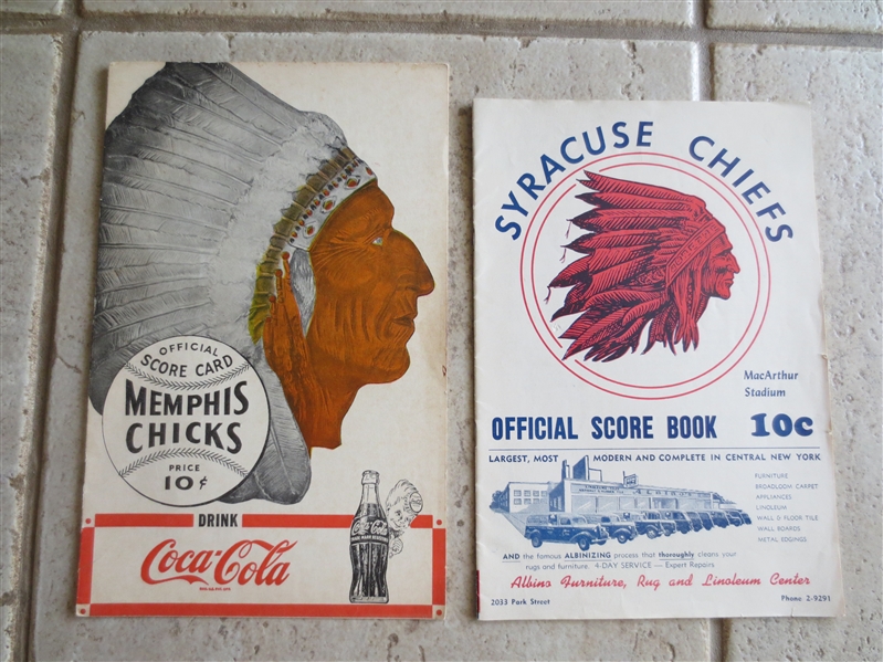 (2) Minor League Baseball Programs: Memphis Chicks and Syracuse Chiefs