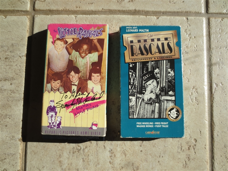 (2) Autographed VHS Tapes of Little Rascals Spanky McFarland and Tommy Bond with JSA Authentication