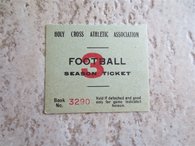 1918 Holy Cross Football Ticket