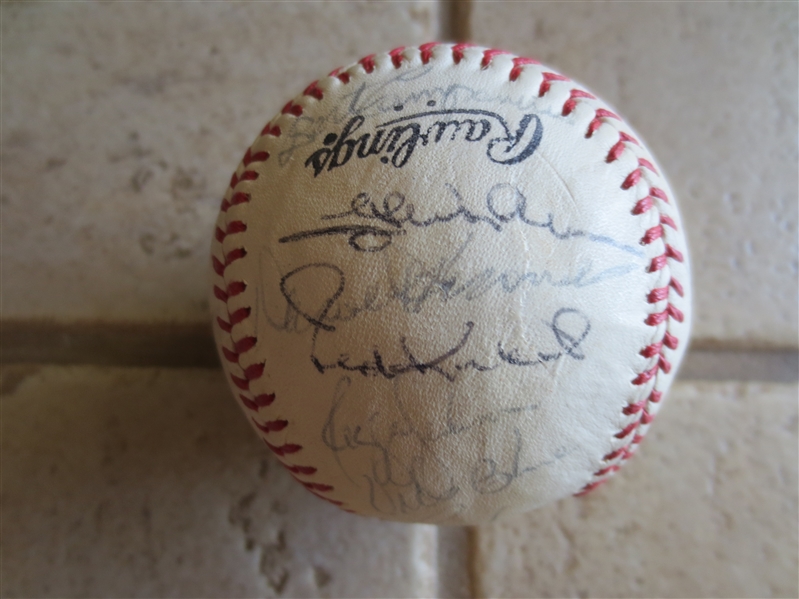 Autographed 1974 Oakland A's Rawlings Baseball with 29 signatures including Reggie Jackson and Jim Hunter
