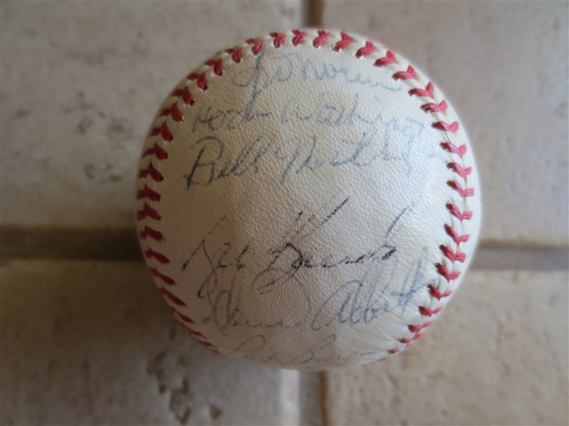 Autographed 1974 Oakland A's Rawlings Baseball with 29 signatures including Reggie Jackson and Jim Hunter