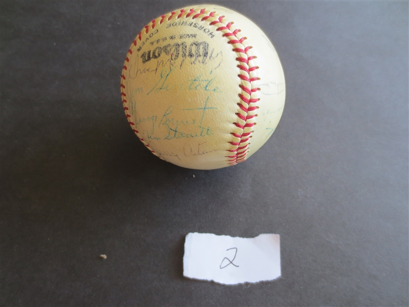 Autographed 1966 Baltimore Orioles Baseball with 18 signatures on Facsimile Wilson baseball  2