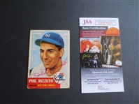 Autographed Phil Rizzuto 1953 Topps baseball card with autograph authenticated by JSA