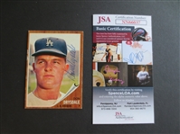 Autographed Don Drysdale 1962 Topps baseball card with autograph certified by JSA