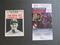 Autographed Stan Musial 1961 Nu-Card Baseball Scoops baseball card with autograph authenticated by JSA