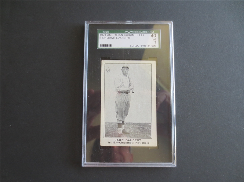 1921 American Caramel Co. E121 Jake Daubert SGC 40 vg baseball card