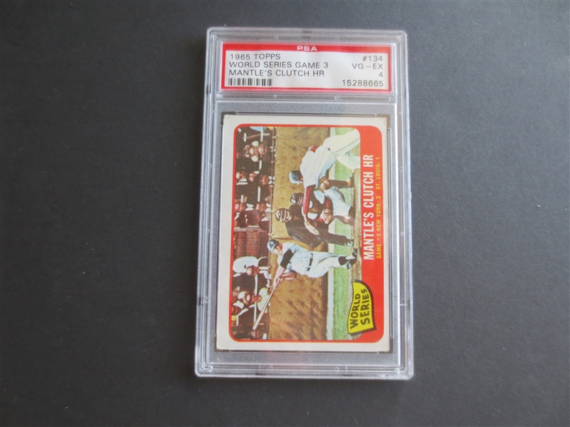 1965 Topps World Series Game 3 Mantle's Clutch HR PSA 4 vg-ex baseball card #134