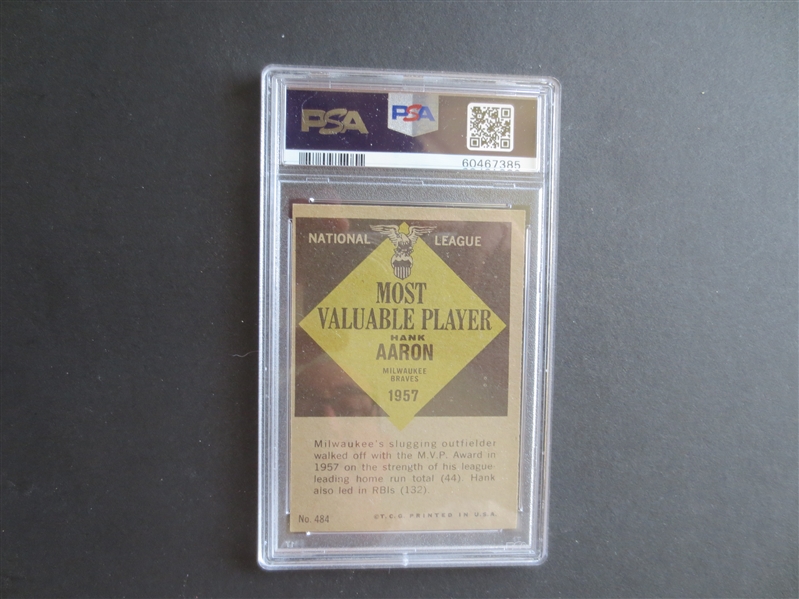 1961 Topps Hank Aaron MVP PSA 6 ex-mt baseball card #484
